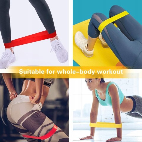GUMY TAŚMY OPOROWE DO ĆWICZEŃ FITNESS 5 SZTUK + ETUI