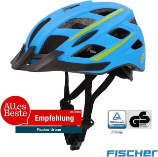 KASK ROWEROWY MIEJSKI Z DASZKIEM FISCHER URBAN L/XL 58-61CM NIEBIESKI