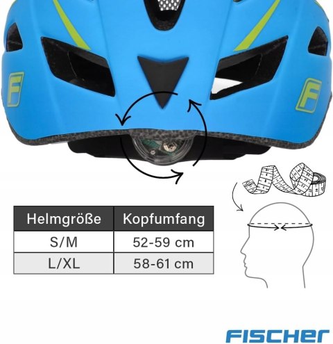 KASK ROWEROWY MIEJSKI Z DASZKIEM FISCHER URBAN L/XL 58-61CM NIEBIESKI