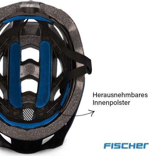 KASK ROWEROWY MIEJSKI Z DASZKIEM FISCHER URBAN L/XL 58-61CM NIEBIESKI