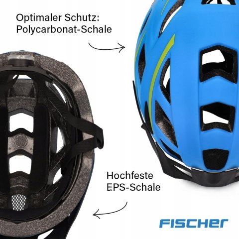 KASK ROWEROWY MIEJSKI Z DASZKIEM FISCHER URBAN L/XL 58-61CM NIEBIESKI