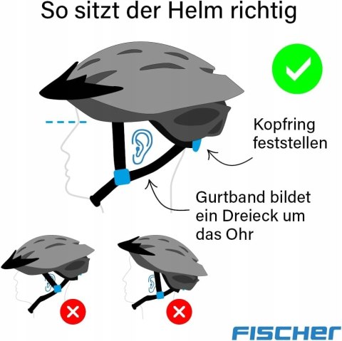 KASK ROWEROWY MIEJSKI Z DASZKIEM FISCHER URBAN L/XL 58-61CM NIEBIESKI