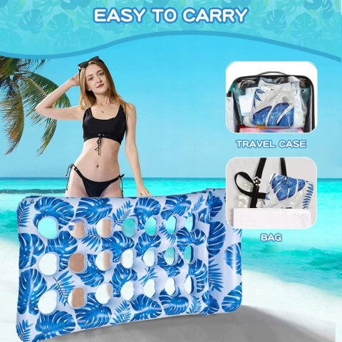 MATERAC DO PŁYWANIA DMUCHANY PLAŻOWY NIEBIESKI 180CM