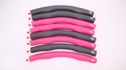 ODCHUDZAJĄCE HULAHOP KOŁO SKŁADANE HULA HOOP MASAŻ SZARO-RÓŻOWE