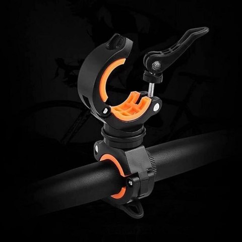 UCHWYT ROWEROWY NA LATARKĘ LAMPKĘ POMPKĘ KLIPS ZACISK 360 STOPNI