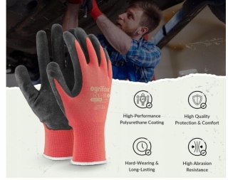 12x RĘKAWICE ROBOCZE OCHRONNE MONTAŻOWE R. 8/M 12 PAR ZESTAW