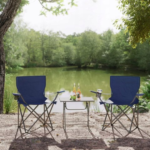 2x KRZESŁO TURYSTYCZNE KEMPINGOWE SKŁADANE Z OPARCIEM SONGMICS 2 SZTUKI