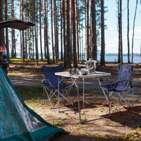 2x KRZESŁO TURYSTYCZNE KEMPINGOWE SKŁADANE Z OPARCIEM SONGMICS 2 SZTUKI