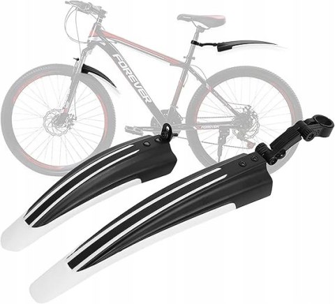 BŁOTNIKI ROWEROWE NA ROWER PRZÓD TYŁ 20-26" BIAŁO-CZARNE ZESTAW
