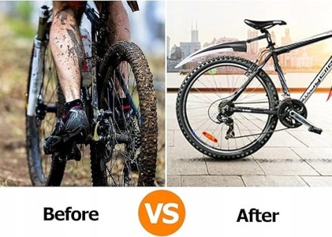 BŁOTNIKI ROWEROWE NA ROWER PRZÓD TYŁ 20-26" BIAŁO-CZARNE ZESTAW