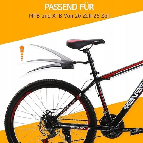 BŁOTNIKI ROWEROWE NA ROWER PRZÓD TYŁ 20-26" BIAŁO-CZARNE ZESTAW