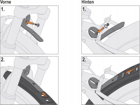 BŁOTNIKI ROWEROWE PRZÓD TYŁ SKS VELO 65 MOUNTAIN 26-27,5" CZARNE ZESTAW