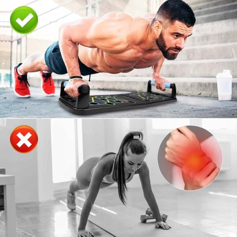 DESKA UCHWYTY DO POMPEK ĆWICZEŃ PLATFORMA PUSH UP BOARD WIELOFUNKCYJNA