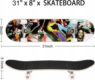 DESKOROLKA SKATEBOARD KLASYCZNA ABEC-7 KÓŁKA 50MM 85A PU WESKATE