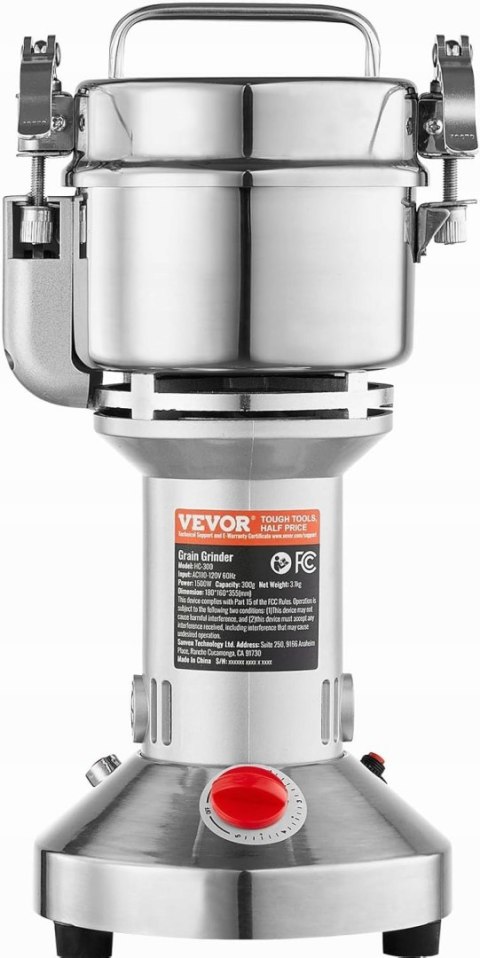 ELEKTRYCZNY MŁYNEK DO PRZYPRAW ZBOŻA VEVOR 300G 1500W O DUŻEJ PRĘDKOŚCI