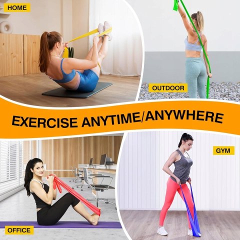 GUMY TAŚMY OPOROWE DO ĆWICZEŃ FITNESS 2 SZTUKI 2M 1,5M
