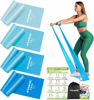 GUMY TAŚMY OPOROWE DO ĆWICZEŃ FITNESS 4 SZTUKI 2M + ETUI GYMERK