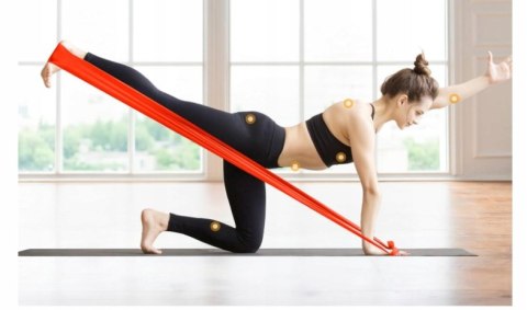 GUMY TAŚMY OPOROWE DO ĆWICZEŃ FITNESS 4 SZTUKI 2M + ETUI