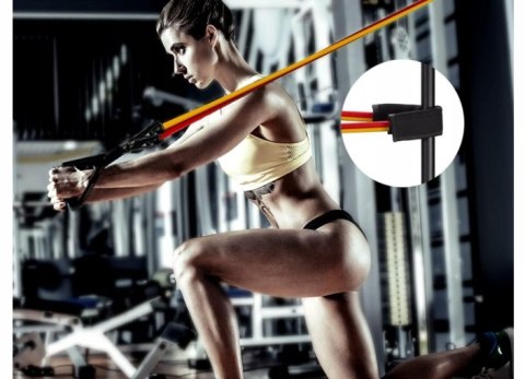 GUMY TAŚMY OPOROWE DO ĆWICZEŃ TRENINGOWE FITNESS 5 SZTUK ZESTAW