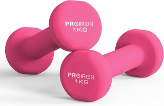 HANTELKI CIĘŻARKI ŻELIWNE NEOPRENOWE TRENINGOWE 1KG 2 SZTUKI