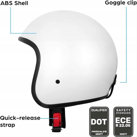 KASK MOTOCYKLOWY MOTOCROSSOWY WESTT VINTAGE JET RETRO L 59-60CM
