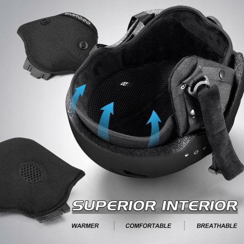 KASK NARCIARSKI SNOWBOARDOWY Z SZYBĄ ODOLAND M 57-59CM CZARNY