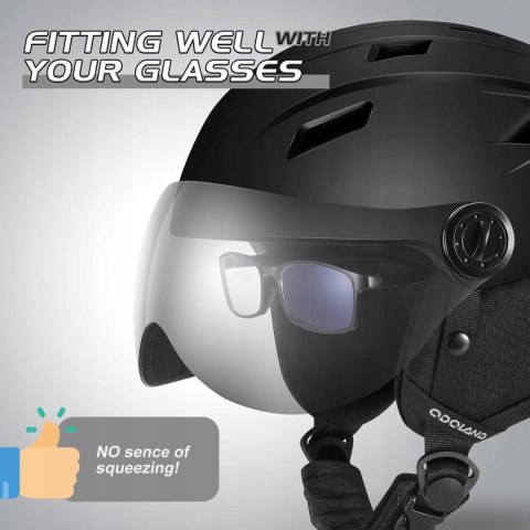 KASK NARCIARSKI SNOWBOARDOWY Z SZYBĄ ODOLAND M 57-59CM CZARNY