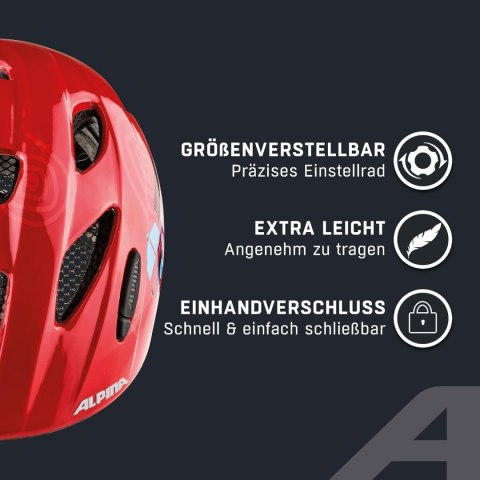 KASK ROWEROWY DZIECIĘCY ALPINA XIMO 45-49CM FIREFIGHTER CZERWONY