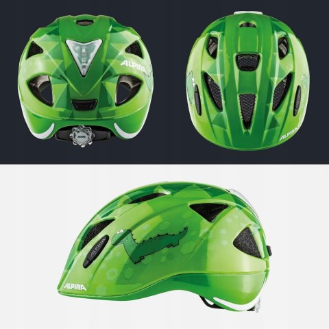 KASK ROWEROWY DZIECIĘCY ALPINA XIMO FLASH 45-49CM DINO ZIELONY