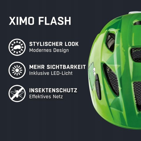 KASK ROWEROWY DZIECIĘCY ALPINA XIMO FLASH 45-49CM DINO ZIELONY