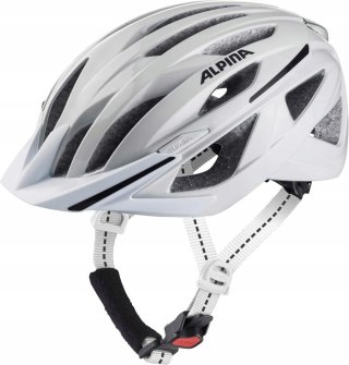 KASK ROWEROWY MIEJSKI LAMPA LED ALPINA HAGA 58-63CM BIAŁY WHITE GLOSS