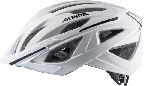 KASK ROWEROWY MIEJSKI LAMPA LED ALPINA HAGA 58-63CM BIAŁY WHITE GLOSS