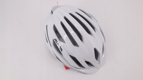 KASK ROWEROWY MIEJSKI LAMPA LED ALPINA HAGA 58-63CM BIAŁY WHITE GLOSS