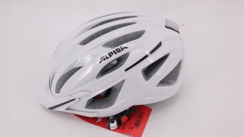 KASK ROWEROWY MIEJSKI LAMPA LED ALPINA HAGA 58-63CM BIAŁY WHITE GLOSS