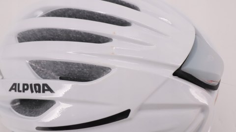 KASK ROWEROWY MIEJSKI LAMPA LED ALPINA HAGA 58-63CM BIAŁY WHITE GLOSS