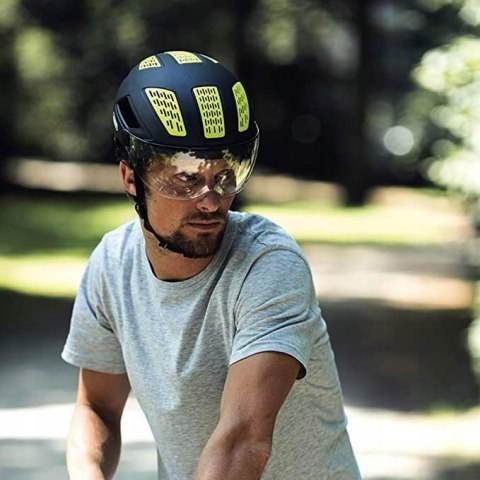 KASK ROWEROWY Z SZYBĄ ABUS HYBAN 2.0 ACE L 56-61CM POLAR WHITE BIAŁY