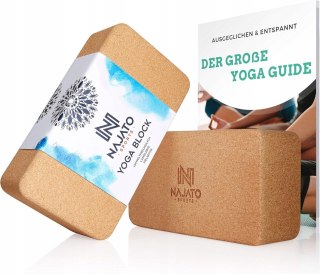 KOSTKA KLOCEK DO JOGI PILATES FITNESS BLOK DO ĆWICZEŃ 2 SZTUKI KORKOWY