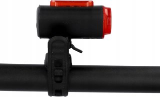 LAMPKA ROWEROWA PRZEDNIA TYLNA ZESTAW OŚWIETLENIE ROWEROWE FISCHER USB