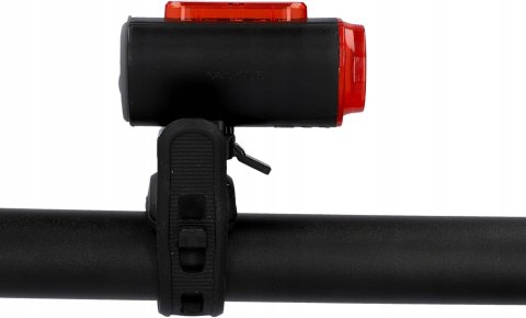 LAMPKA ROWEROWA PRZEDNIA TYLNA ZESTAW OŚWIETLENIE ROWEROWE FISCHER USB