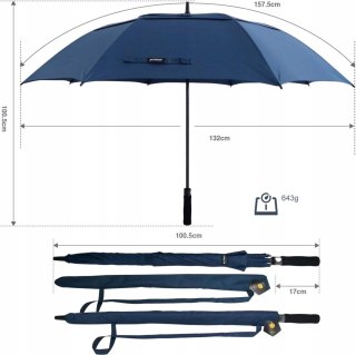 PARASOLKA PARASOL GOLFOWY WŁÓKNO SZKLANE 158CM GRANATOWY ACEIken