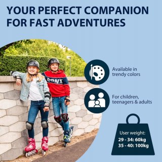 ROLKI DZIECIĘCE DAMSKIE REGULOWANE ŁYŻWOROLKI HUDORA COMFORT R. 35-40