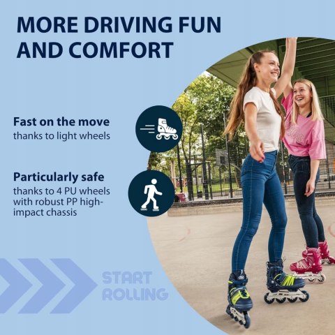 ROLKI DZIECIĘCE DAMSKIE REGULOWANE ŁYŻWOROLKI HUDORA COMFORT R. 35-40