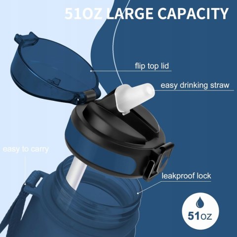 BIDON SPORTOWY BUTELKA NA WODĘ GRSTA 1500ML 1,5L