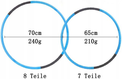 HULA HOOP SKŁADANE KÓŁKO OBRĘCZ HULAHOP DLA DZIECI 70 CM
