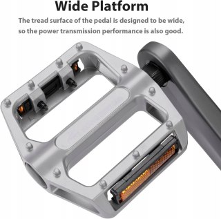 PEDAŁY ROWEROWE ALUMINIOWE MTB ANTYPOŚLIZGOWE Z ODBLASKAMI KONG MING CAR