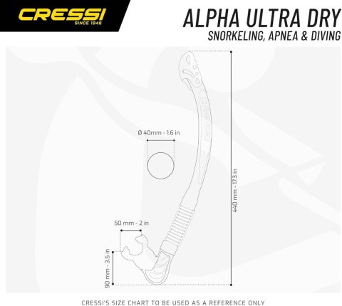 RURKA FAJKA DO NURKOWANIA LEKKA WYGODNA SNORKELING CRESSI ALPHA ULTRA DRY