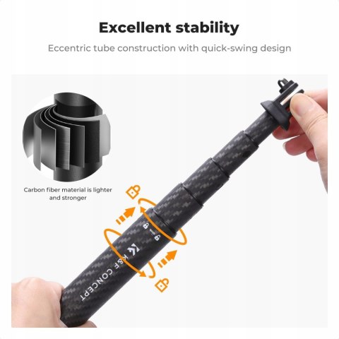 STATYW MONOPOD SELFIE STICK KIJEK K&F CONCEPT CARBON 127CM