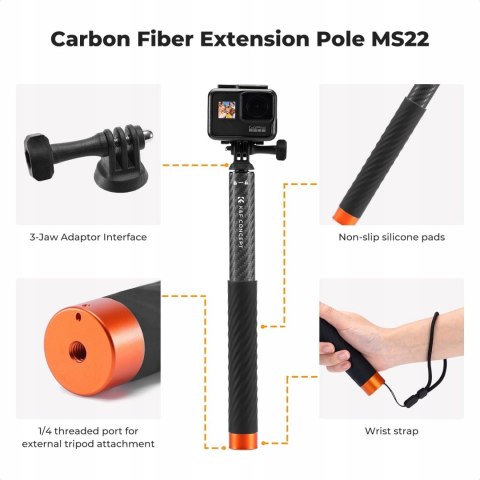 STATYW MONOPOD SELFIE STICK KIJEK K&F CONCEPT CARBON 127CM