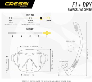 ZESTAW DO NURKOWANIA RURKA FAJKA MASKA F1 SNORKELING CRESSI
