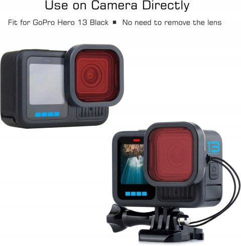 ZESTAW FILTRÓW FILTRY NURKOWE DO GOPRO HERO CPL/ND/MAGENTA/RED
